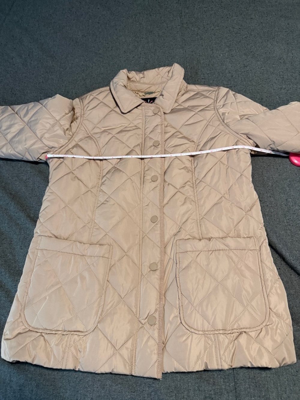 Isaac Mizrahi quilted barn jacket, EUC, M - Picture 6 of 11